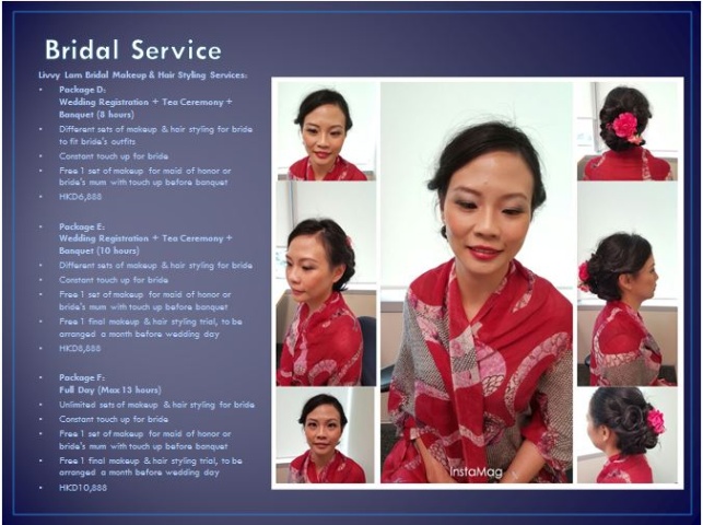 Wedding makeup and hair styling package