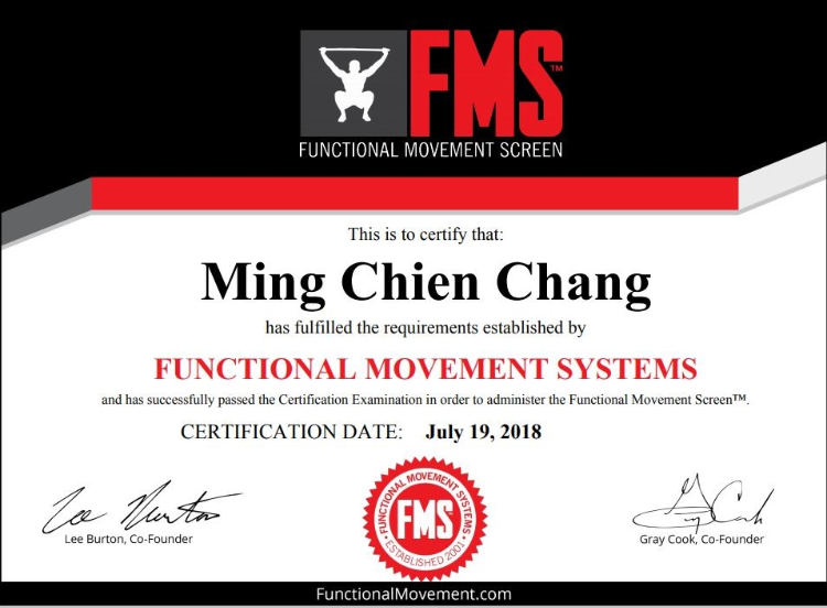 FMS功能性動作篩檢認證Level 1&2