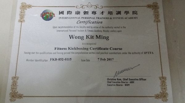 國際康體專才培訓學院 : 健體自由搏擊教練證書