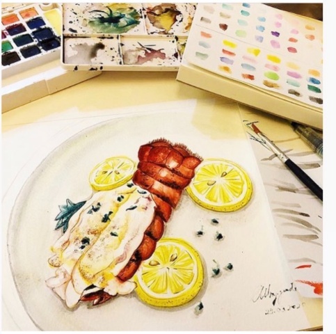Food drawing 水彩