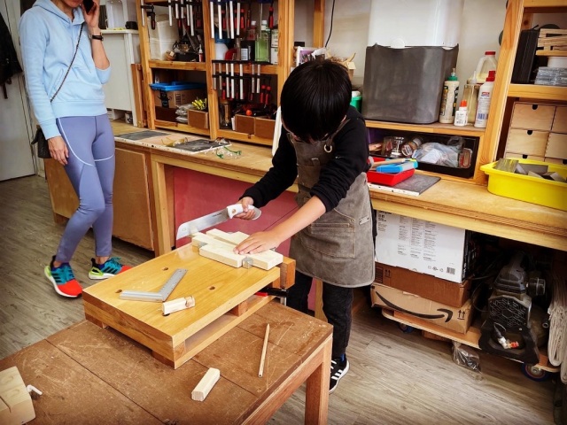 After learning the safety instruction , children work on their own (under supervision of course)