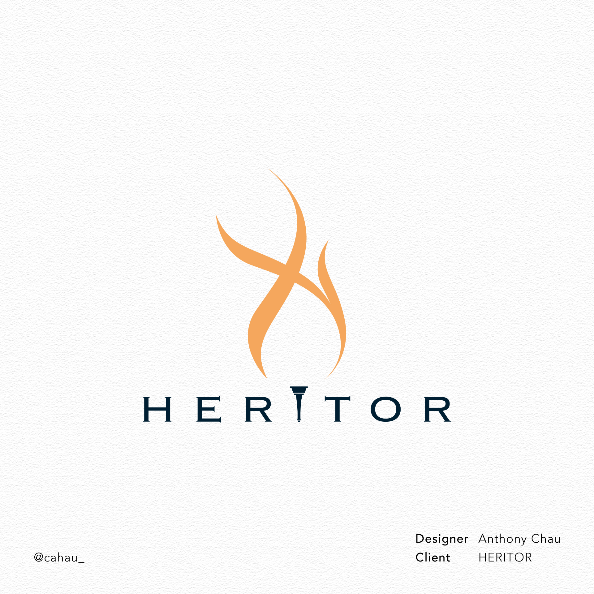 LOGO Design
設計案例
客戶：Heritor
客戶是連結商界與學生的平台。設計概念源自Heritor的意思。Heritor 有繼任、繼承意思，意指薪火相傳。品牌Logo以火炬融合Heritor當中的英文字母H以傳達繼往開來的意思。