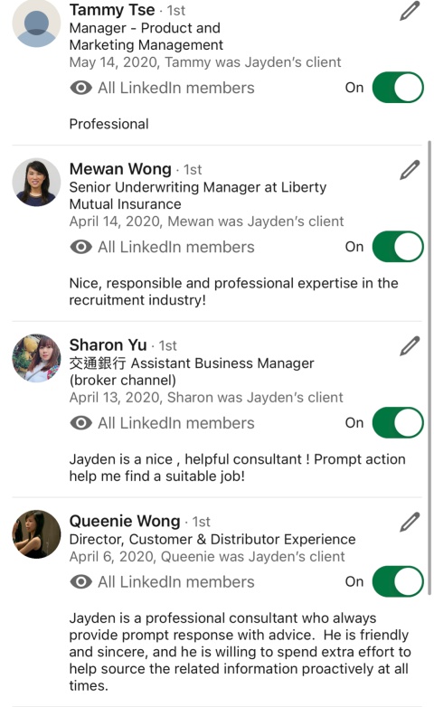 Recommendations from Clients