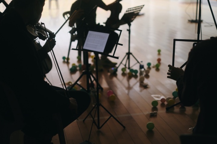 String Quartet rehearsing for upcoming shows