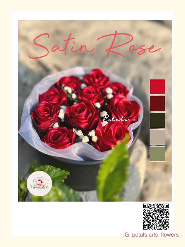 ✨💝Satin Rose Box Set絲帶玫瑰禮盒💝✨
Standard （直徑18cm）
10pcs 絲帶玫瑰花 