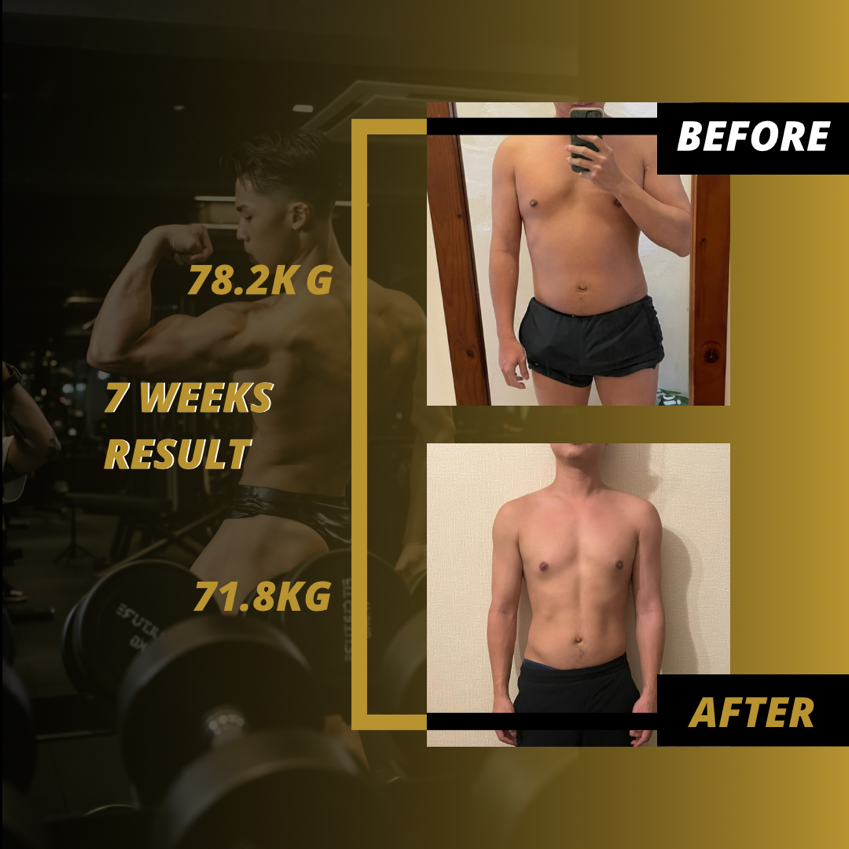 7 weeks tranformation
78.9kg to 71.8kg