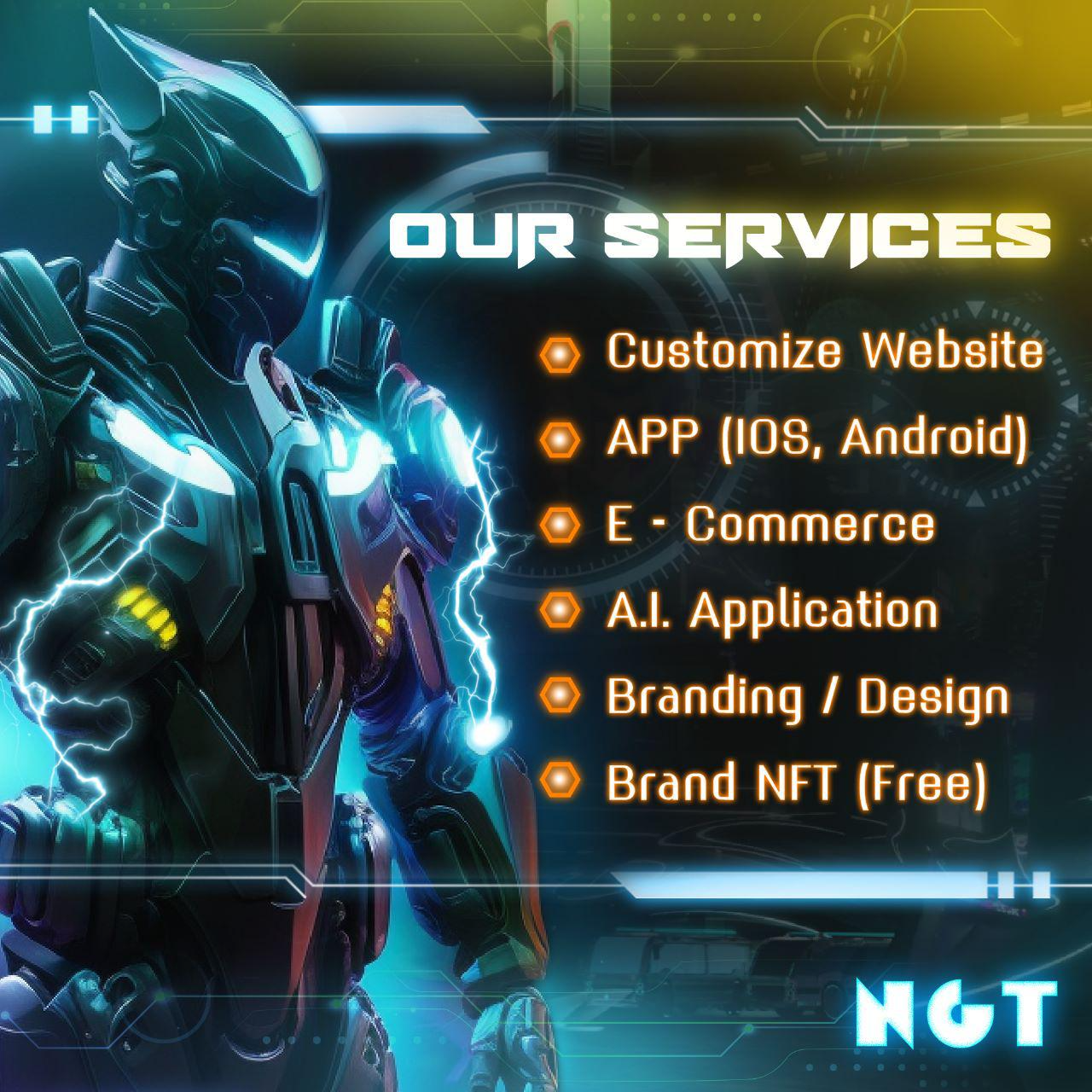 技術開發服務

-網站 定制設計
-APP 應用 (IOS, Android)
-A.I. 程式開發
-電商 / 企業系統
-品牌 / 設計
-品牌 NFT (免費)

📍www.NGT.hk