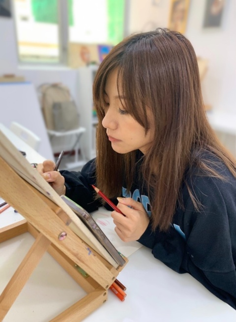 木顏色人像素描班上課情況@荔枝角畫室