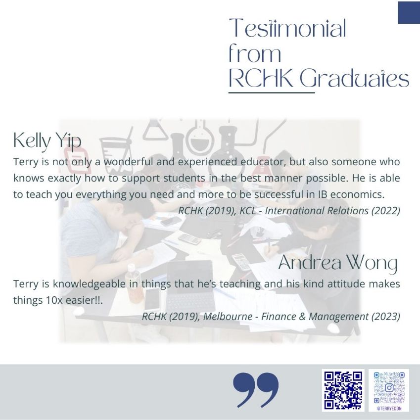 Testimonials from RCHK Graduates
