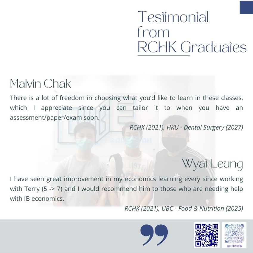 Testimonials from RCHK Graduates