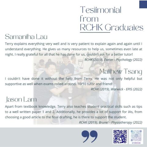 Testimonials from RCHK Graduates