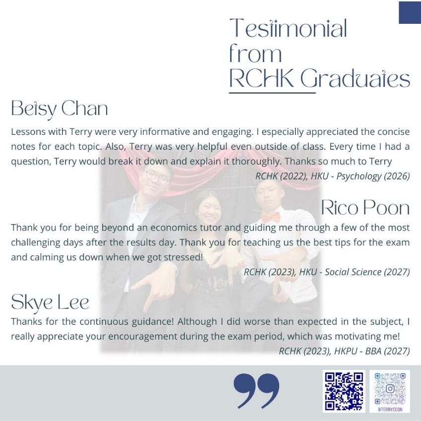 Testimonials from RCHK Graduates