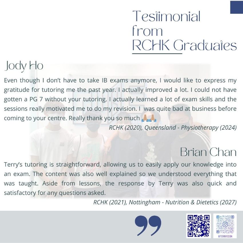 Testimonials from RCHK Graduates