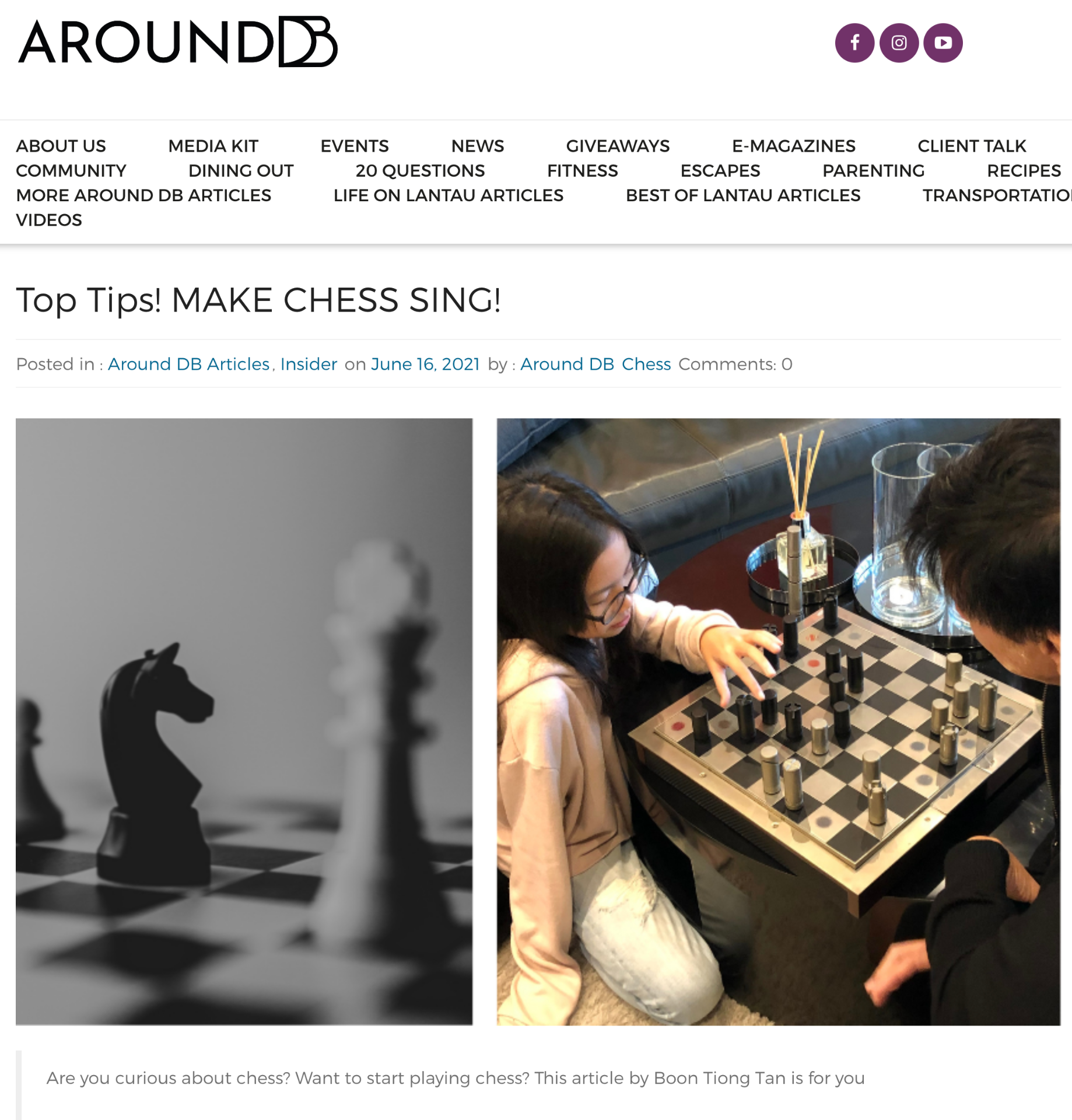 Writer of Financial Articles and an article on chess in AroundDB magazine. 