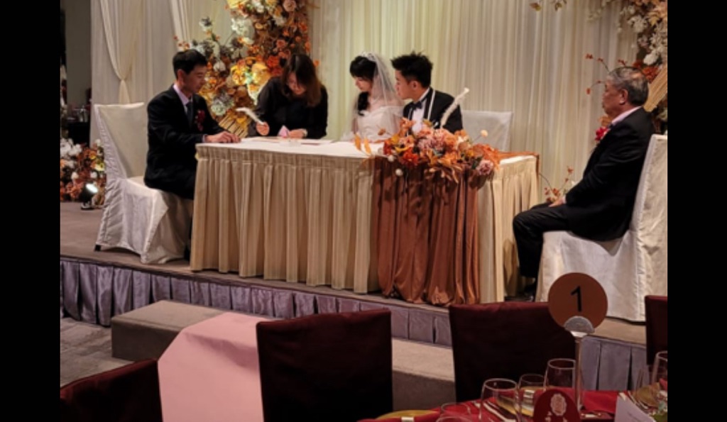Celebrating a wedding 