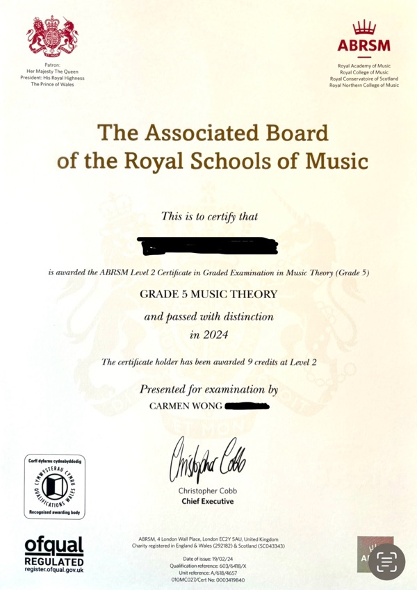 ABRSM Grade 5 violin exam distinction 🎉🎉